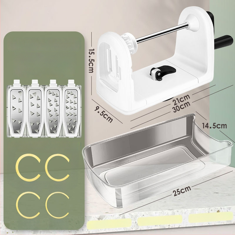 AKL Daugiafunkcinis rankinis tarkavimo įrankis bulvėms ir daržovėms – korpusas ABS/PS/TPR, 420J2 plieno ašmenys