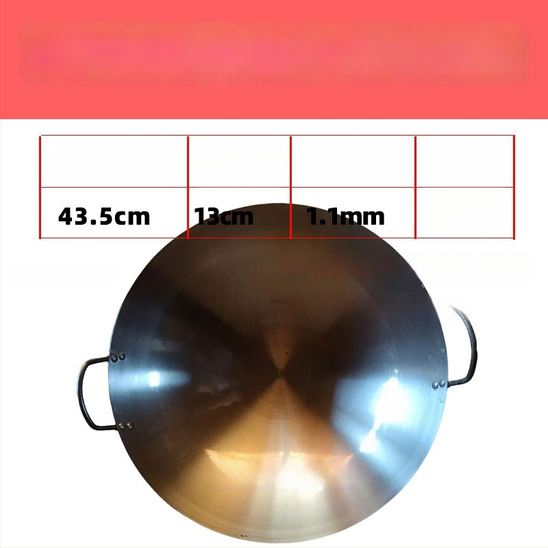 Kaltas geležies wok, kinų stiliaus, apvalus dugnas, gylis 12 cm, suderinamas su visomis viryklėmis