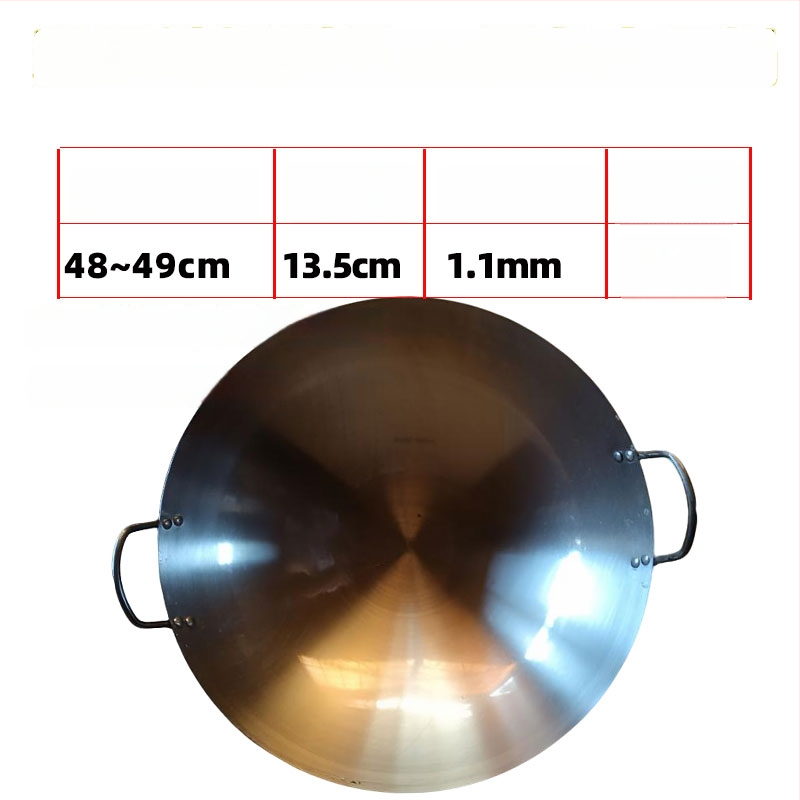 Kaltas geležies wok, kinų stiliaus, apvalus dugnas, gylis 12 cm, suderinamas su visomis viryklėmis