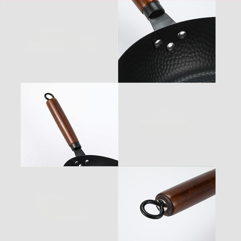 Japonų stiliaus plieninė keptuvė su žuvų žvynelių raštu, be dangos, nelipni, 1,4 kg, tinkama indukcijai ir dujinai viryklei.