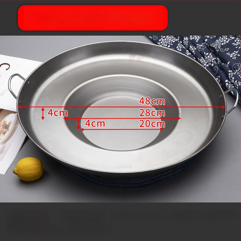 Wok keptuvė su įdubintu dugnu, iš rafinuoto plieno, be dengimo, nerūdijančio plieno dangtelis