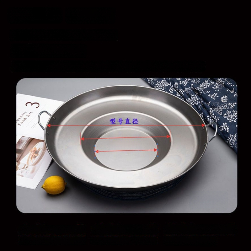 Wok keptuvė su įdubintu dugnu, iš rafinuoto plieno, be dengimo, nerūdijančio plieno dangtelis