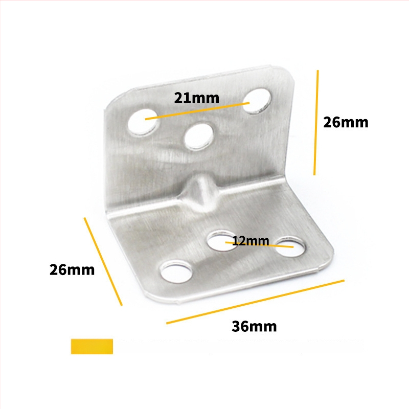 Nerūdijančio plieno 90° L formos kampinis laikiklis baldams – šlifuota paviršia, skirta lentynoms ir stalams