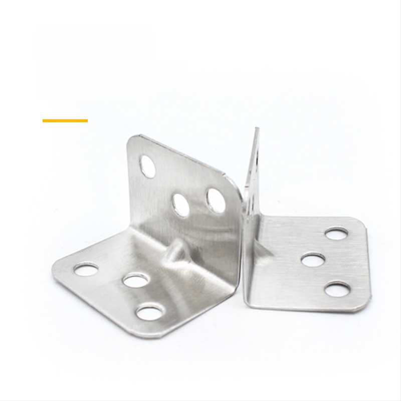 Nerūdijančio plieno 90° L formos kampinis laikiklis baldams – šlifuota paviršia, skirta lentynoms ir stalams