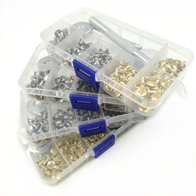 120 vnt dvipusio kniedžių įrankių rinkinio odiniams drabužiams — Xinghu