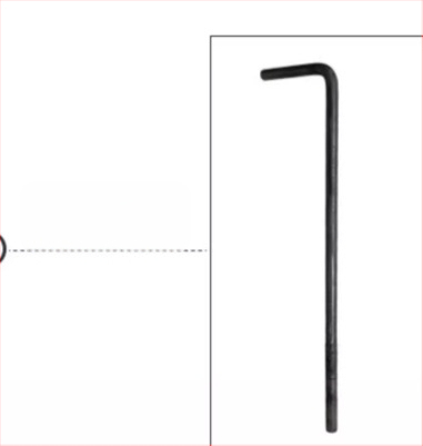 Huilin ankeriniai varžtai bokštiniam: formos 7 ir 9, L formos, M2416 įmontuojami varžtai; Q235 anglies plienas; stiprumas 12.9; tarptautinis standartas; klasė A