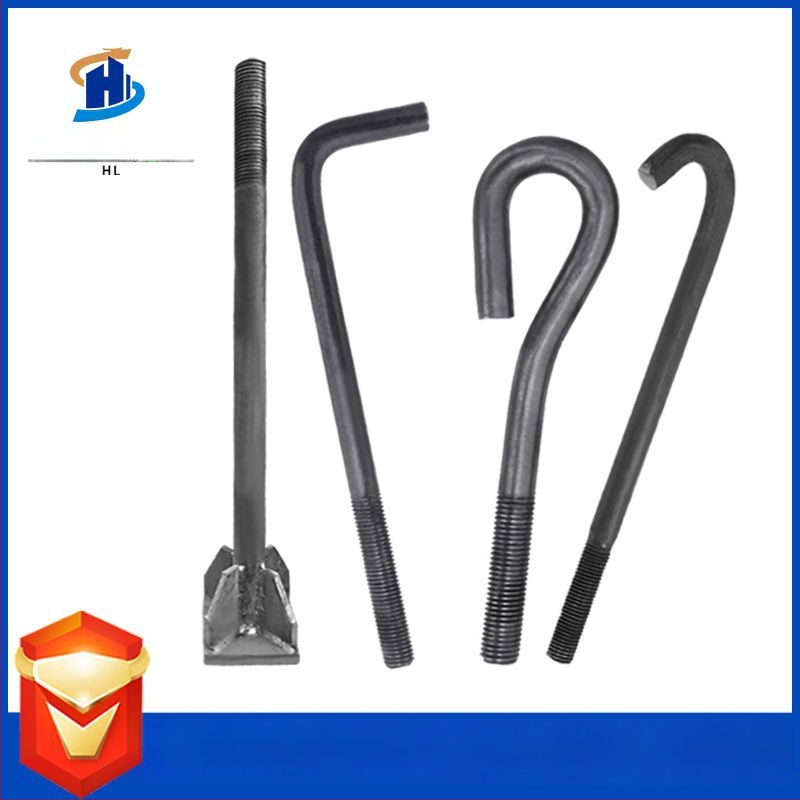 Huilin ankeriniai varžtai bokštiniam: formos 7 ir 9, L formos, M2416 įmontuojami varžtai; Q235 anglies plienas; stiprumas 12.9; tarptautinis standartas; klasė A