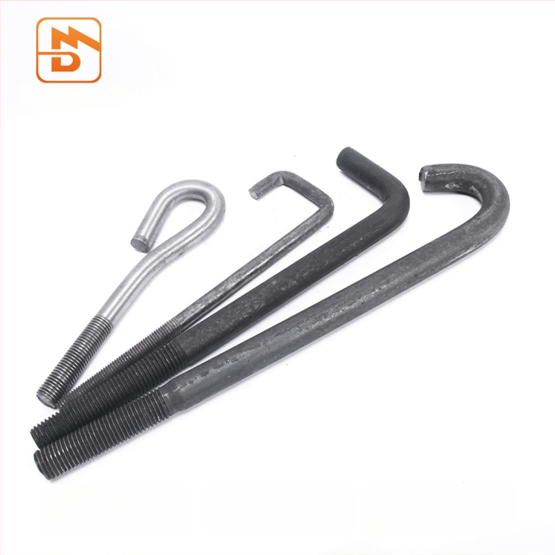 Ankerio sraigtas su L tipo suvirinimo plokštele, Q235 anglies plienas, atsparumo klasė 4.8, standarto JIS B1178-2009, klasė A