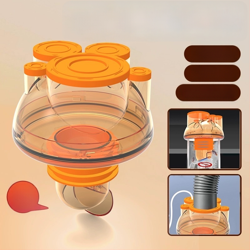 Köögikanalisatsiooni tihendussulgur kolmekäeline disain lõhnade vastu, ABS materjal, mudel 001, kaasaegne minimalistlik stiil.