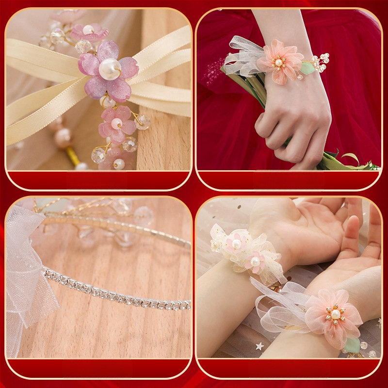 Družikų riešo gėlė vestuvėms – kinietiško stiliaus plastikas, Romantic Happy Events