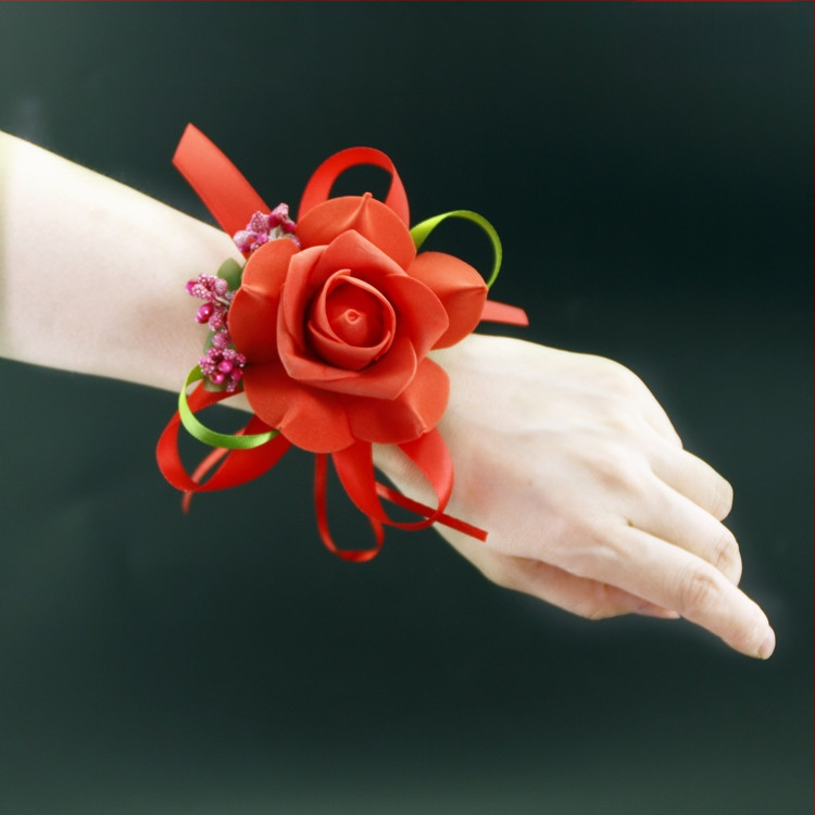 Korejas stilā plaukstas aproce ar ziediem kāzām – roku darīts, PE materiāls, pielāgojams, dāvana