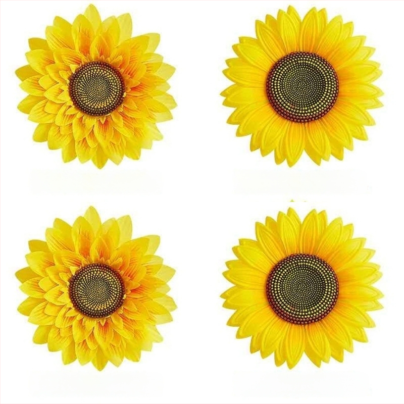 Rankoje laikomas saulėgrąžų šokių rekvizitas — šilkinė gėlė, saulėgrąžų veislė; vestuvėms, lauko renginiams, fotografijos rekvizitams, namų dekorui