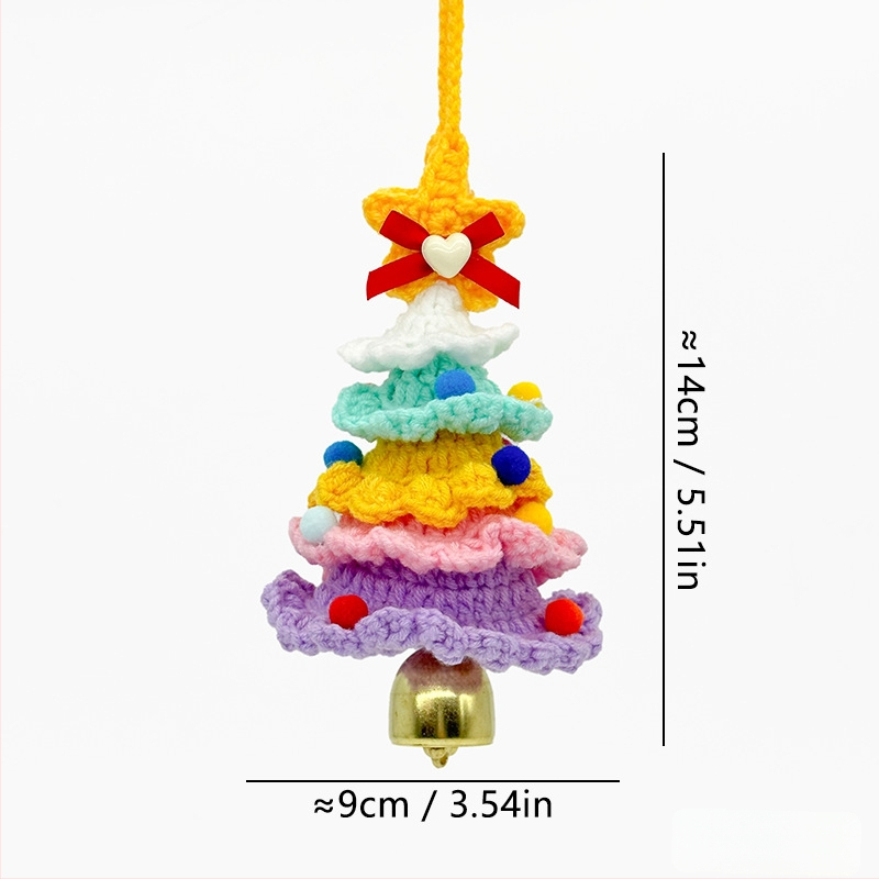 Kalėdinis rankų mezgimo vilnos automobilio papuošalas su varpeliais, pritaikomas; Medžiaga: vilna; Pakuotė: Opp bag; Prekės ženklas: Wooden knitting