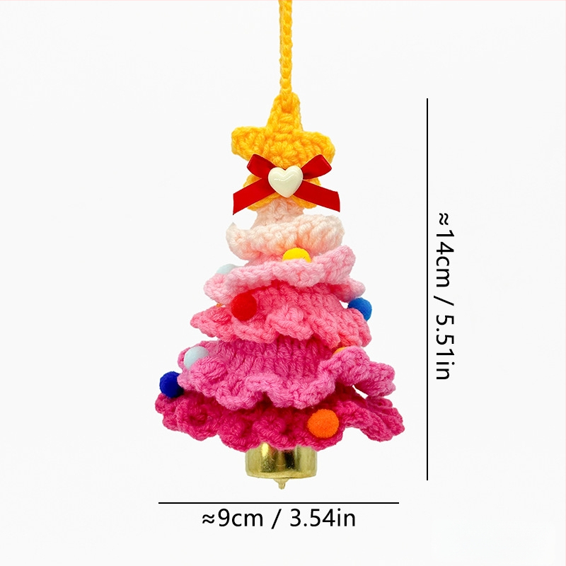 Kalėdinis rankų mezgimo vilnos automobilio papuošalas su varpeliais, pritaikomas; Medžiaga: vilna; Pakuotė: Opp bag; Prekės ženklas: Wooden knitting