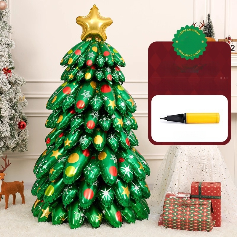 Inhaliuojama Kalėdų eglutės dekoracija vitrininėms ir parduotuvėms; medžiaga: aliuminio folija; prekės ženklas: Zhenhuan; paskirtis: dekoravimas