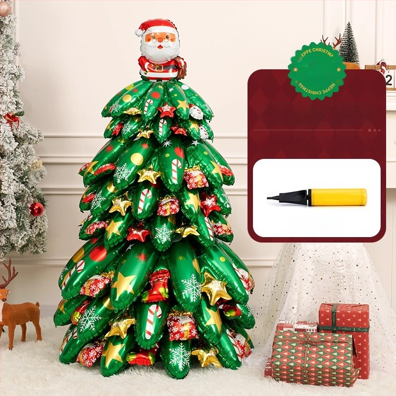 Inhaliuojama Kalėdų eglutės dekoracija vitrininėms ir parduotuvėms; medžiaga: aliuminio folija; prekės ženklas: Zhenhuan; paskirtis: dekoravimas