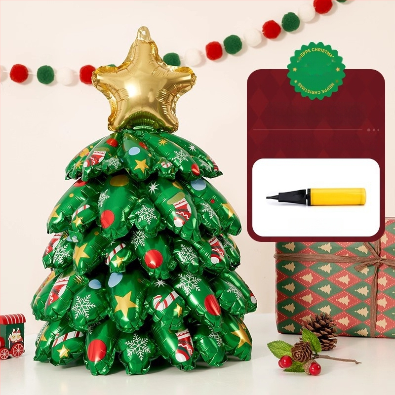 Inhaliuojama Kalėdų eglutės dekoracija vitrininėms ir parduotuvėms; medžiaga: aliuminio folija; prekės ženklas: Zhenhuan; paskirtis: dekoravimas