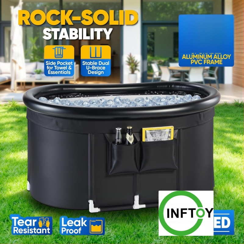 Ovalus ledo vonios kibiras suaugusiems, PVC, 4 kg, 0,5 mm storis