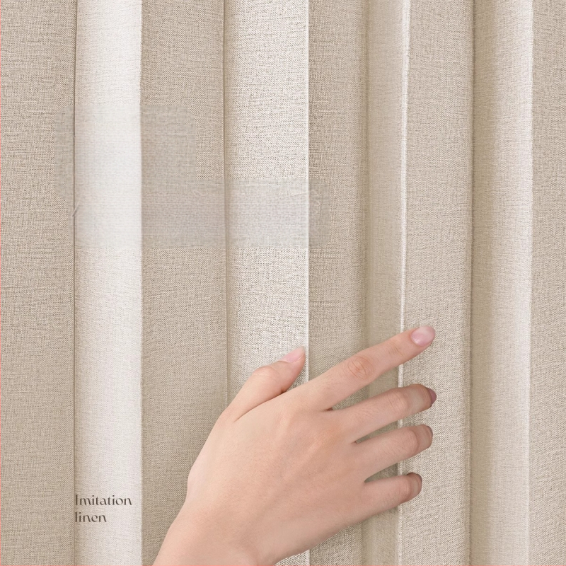 Audinių durų užuolaida svetainei, miegamajam ir virtuvei — imitacinis linas, IN stilius, vieno tono