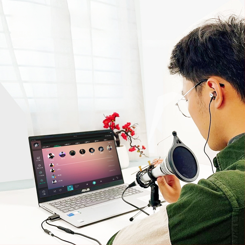 USB iki 3,5 mm išorinė garso plokštė adapteris – 2-in-1 garso kabelis, auksu dengti jungtys, vario laidai su tinine šerdimi