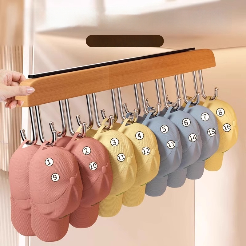 Medinė drabužių kabykla — daugiafunkcinis saugojimo organizatorius drabužiams, šalikams ir kojinėms; tinka drabužių pakaboms, kelnių ir kaklaraiščiams