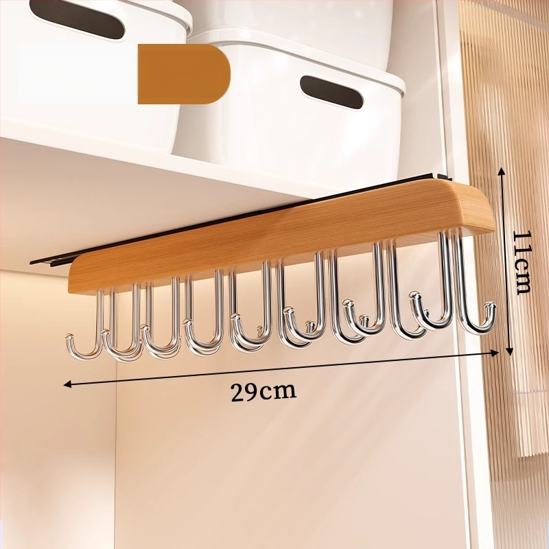 Medinė drabužių kabykla — daugiafunkcinis saugojimo organizatorius drabužiams, šalikams ir kojinėms; tinka drabužių pakaboms, kelnių ir kaklaraiščiams