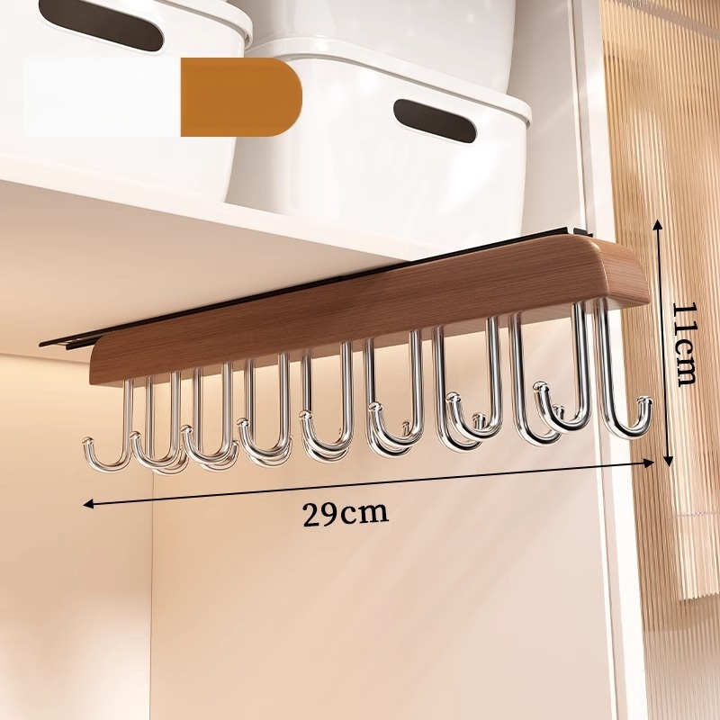 Medinė drabužių kabykla — daugiafunkcinis saugojimo organizatorius drabužiams, šalikams ir kojinėms; tinka drabužių pakaboms, kelnių ir kaklaraiščiams