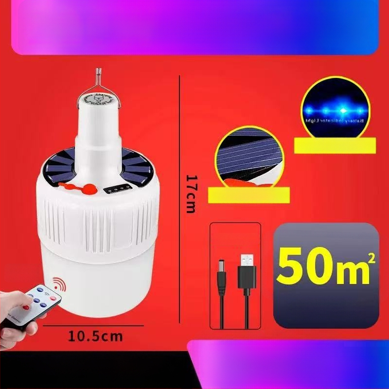 Saulės įkraunama LED lemputė su nuotolinio valdymo pulteliu, E14 lizdas, IP44, 50 lm, įmontuota ličio baterija