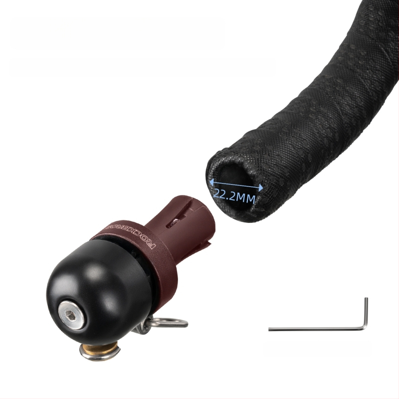 Maanteejalgratta juhtraua helin koos kõverdatud pistikuga, ROCKBROS, vasksegust kate + alumiiniumpõhi + plastik pistik, unisex