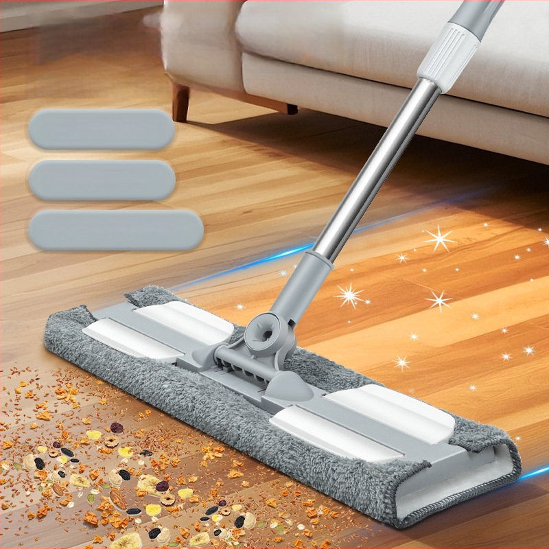 Audinio dengtas plokščiasis šluostė namų naudojimui, sausam ir drėgnam valymui, nerūdijančio plieno lazda, spaudimo dulkių tipo įrankis, 60-80% naujo plastiko