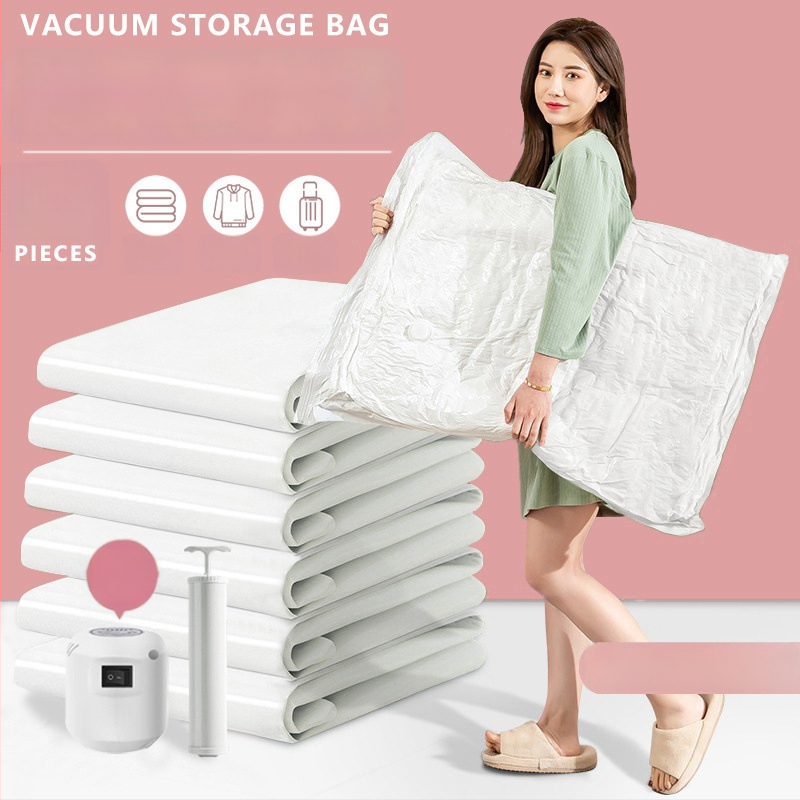Vakuuminė suspaudimo talpykla drabužiams ir antklodėms, stora konstrukcija, 2023 metų modelis, be pompos