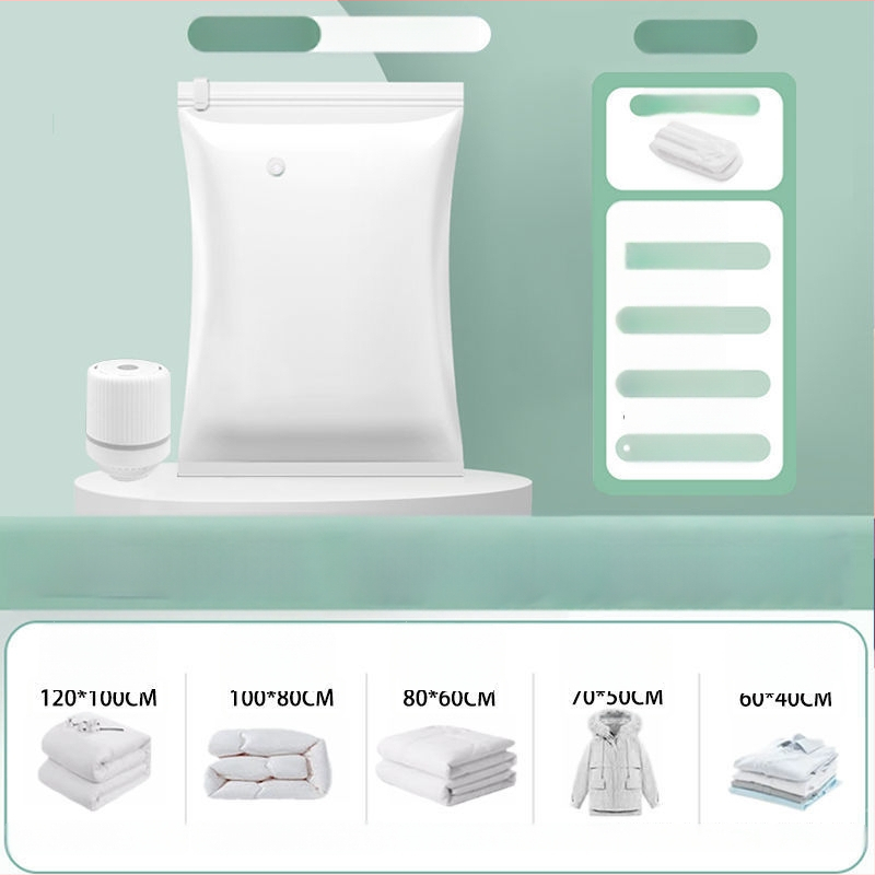 Vakuuminė suspaudimo talpykla drabužiams ir antklodėms, stora konstrukcija, 2023 metų modelis, be pompos