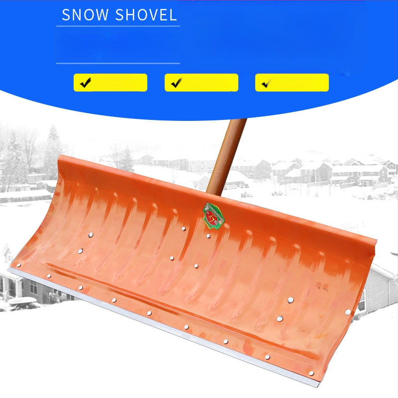 Sniego kastuvė su ratukais iš manganinio plieno žiemai sniego šalinimui ir atitirpinimui