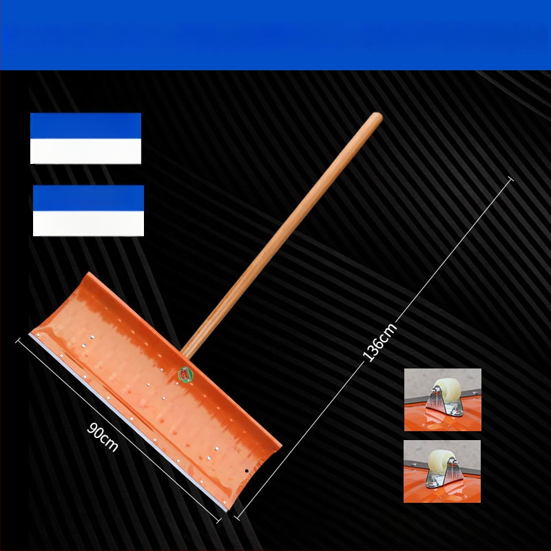 Sniego kastuvė su ratukais iš manganinio plieno žiemai sniego šalinimui ir atitirpinimui