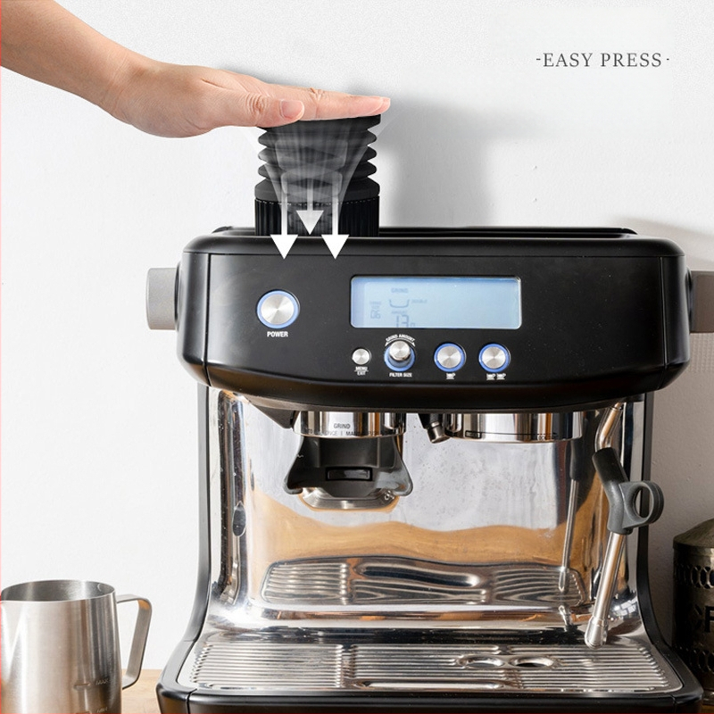 Breville 875/880 kavos pupelių talpyklos valymo įrankis – aliuminio lydinys ir silikono gelis, šiuolaikiškas paprastas dizainas