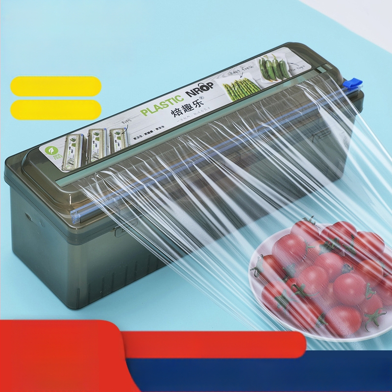 Baked Fun maisto kokybės plastikinės plėvelės pjovimo įrenginys su paslėptu slydimo peiliu, PP, dėžutėje, -60°C–140°C, namų naudojimui