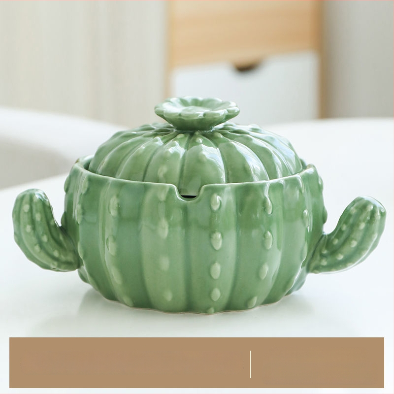 Keraminė peleninė su dangteliu, nordinio stiliaus, dekoratyvi ir kolekcionuojama namams ir biurui