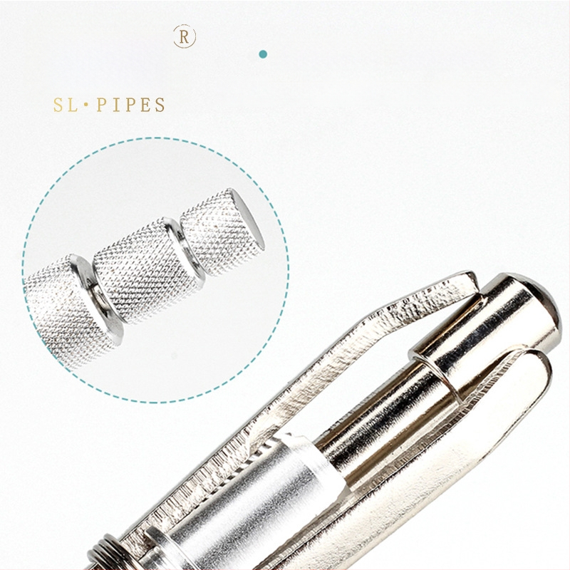 Dūmų pypkės anglies valiklis su reguliuojamu uždegiklio skraibiu, adata su grąžteliu, 6 ašmenys