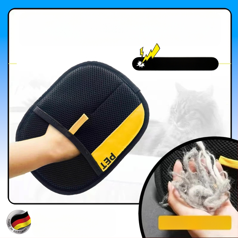 Pirštinė su elektrostatiniu plaukų šalinimu naminiams gyvūnėliams, dvipusė šepetėlis, skirta katėms ir šunims, medžiaga: poliesteris/silkas/tinklas/perlų medvilnė