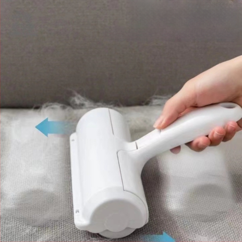 Naminių gyvūnėlių plaukų šalinimo šepetys su ritinėliu kilimams ir sofoms – plastmasė, prekinis ženklas HR, modernus minimalistinis stilius