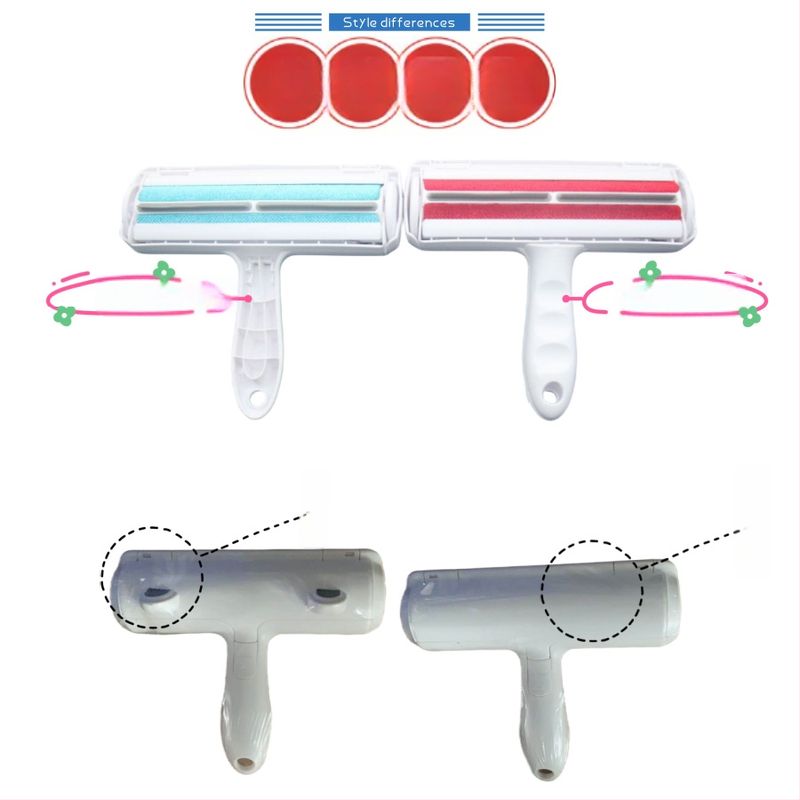 Naminių gyvūnėlių plaukų šalinimo šepetys su ritinėliu kilimams ir sofoms – plastmasė, prekinis ženklas HR, modernus minimalistinis stilius