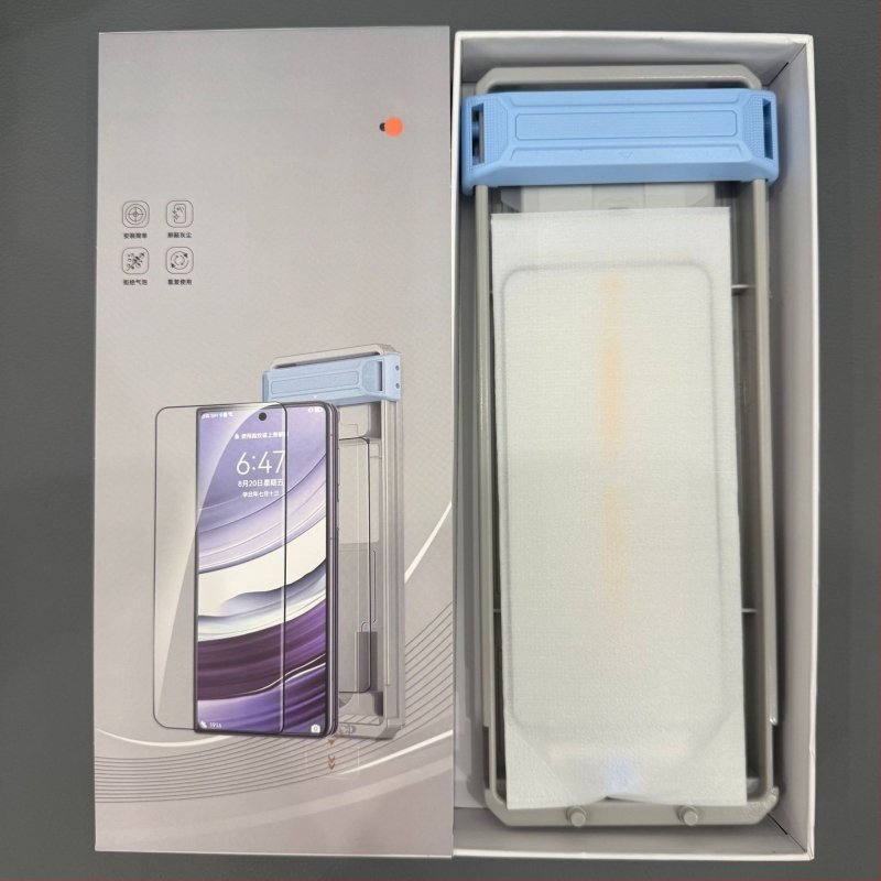 OnePlus 13 įrenginys: grūdinto stiklo ekrano apsauga su 3D karšto lenkimo voleliu, pilnas klijavimo montavimas, aliuminio įrankis, HD apsauga