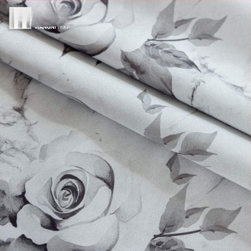 Poliesterio užuolaidos su spauda, pilnas tamsinimas (100%), tinkama biurui, svetainei ir miegamajai, prekė Hanny