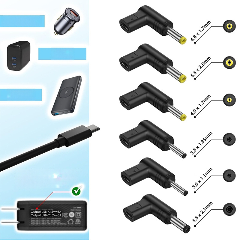 Adapter 5V Type-C naine DC-le, PD laadimine, sobib optilisele modemile/printerile/ruuterile/elektriliste tööriistadega (Mudel 1004)