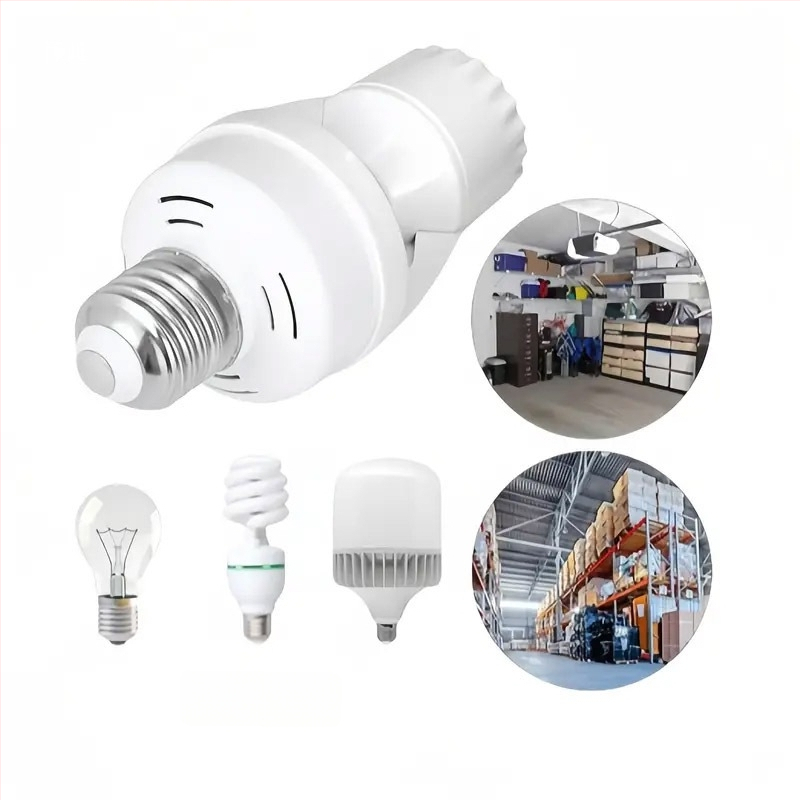 E27 laikiklis su žmogaus kūno jutikliu – reguliuojamas, skirtas laiptinėms ir koridoriams, 0-440V, 1,5 s delsimas