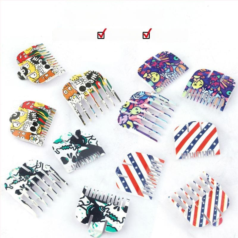 3 dalių ribojamųjų šukų komplektas plaukų kirpimui, ABS medžiaga, tinkamas elektriniams kirpimo įrankiams