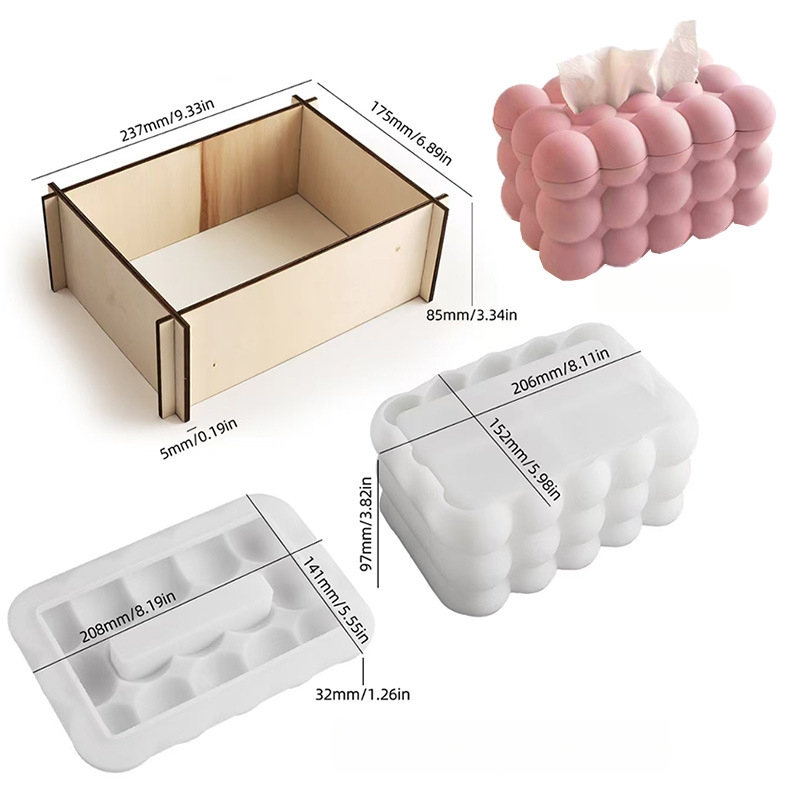 Silikoninė forma servetėlių dėžutei — DIY sandėliavimo organizatorius, reguliaraus daugiakampio formos