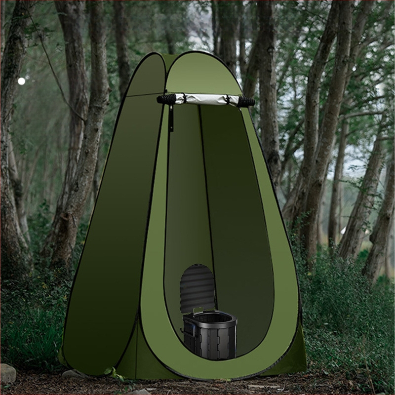 Išorinė nešiojama greitai atsidaranti palapinė dušai ir apsirengimui, vienos kambario išdėstymas, atsparumas vandeniui <1000 mm, 170T sidabro poliesterio audinys, pritaikoma