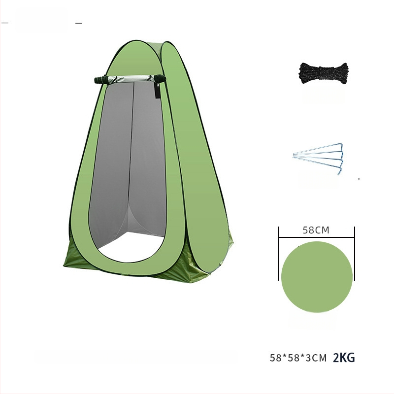 Išorinė nešiojama greitai atsidaranti palapinė dušai ir apsirengimui, vienos kambario išdėstymas, atsparumas vandeniui <1000 mm, 170T sidabro poliesterio audinys, pritaikoma