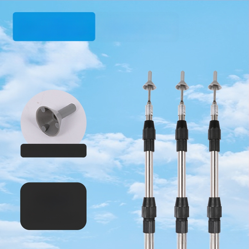 Izvelkams nerūsējošā tērauda jumta atbalsta stabs ar zemes enkuru — uzlabota, biezāka versija